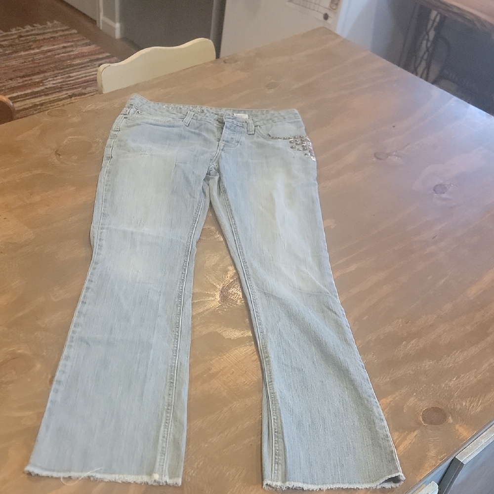 Stylish Light Blue Flare Jeans